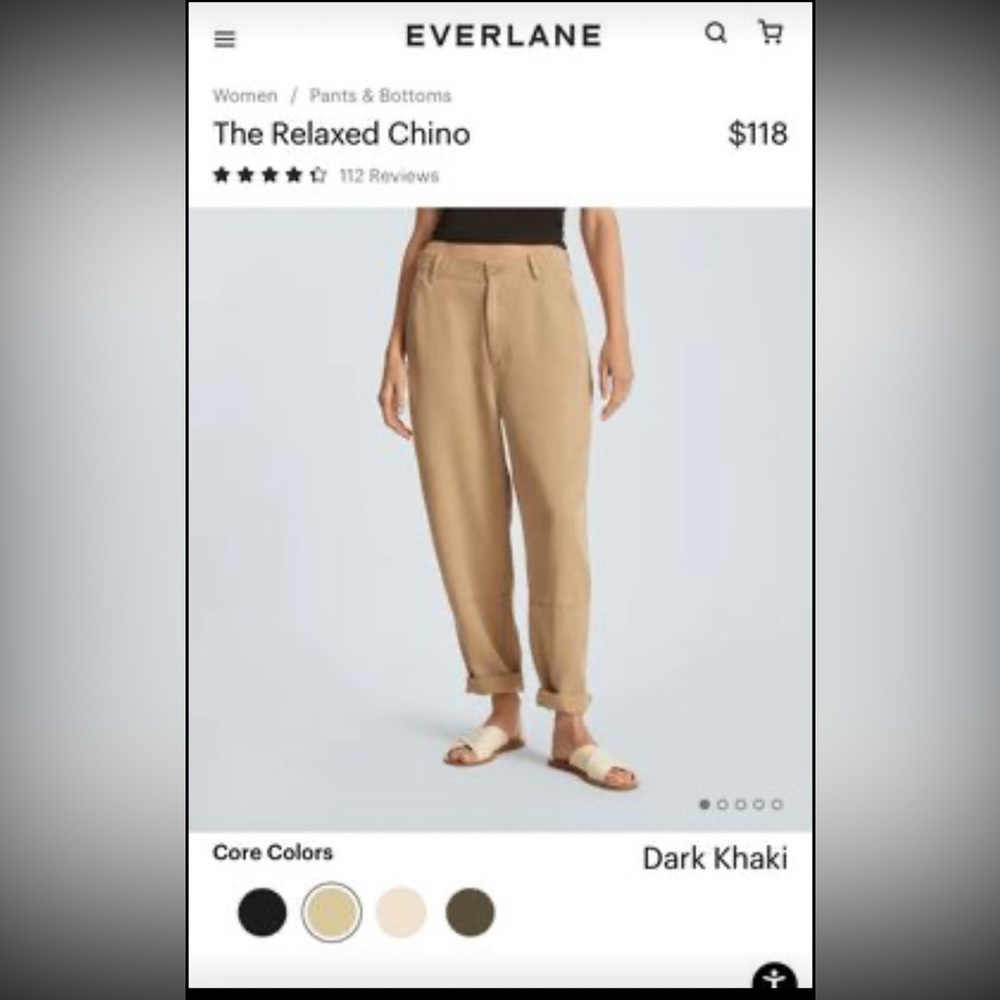Everlane Relaxed Chino - Size 4 NWT